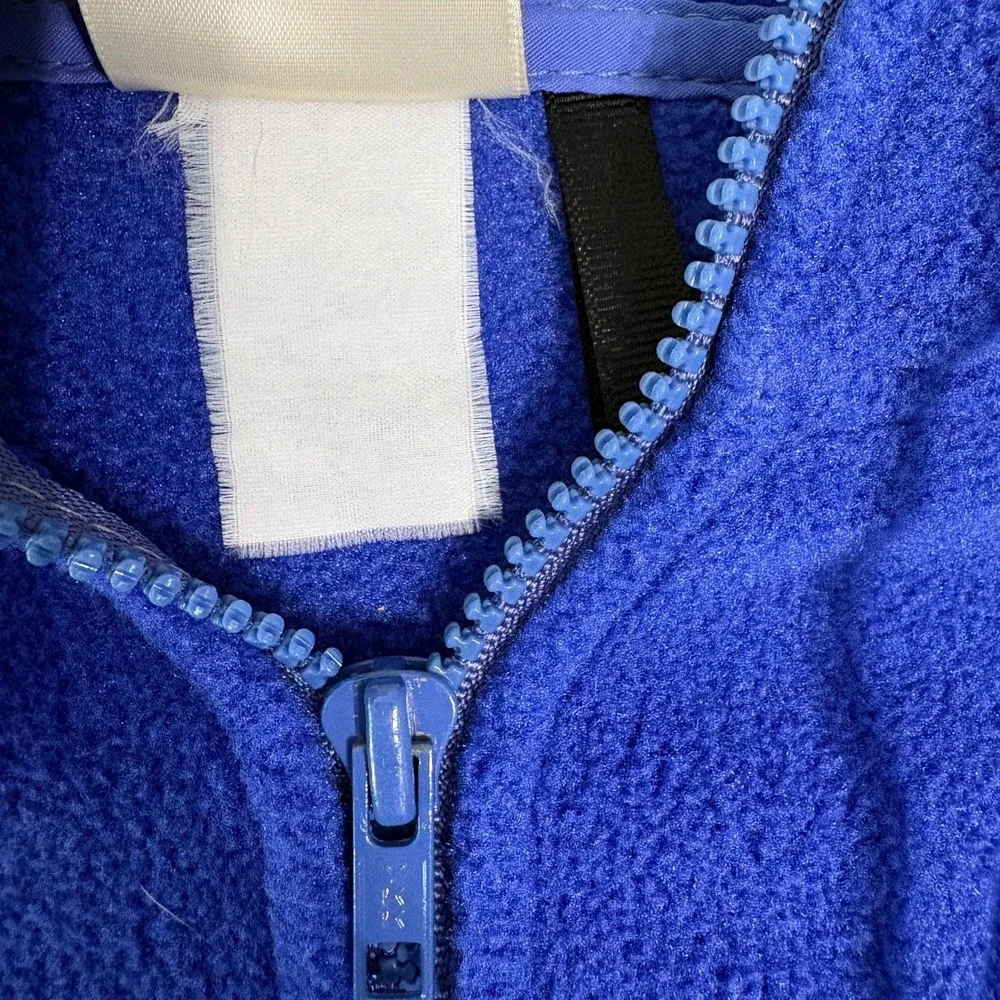 L.L. Bean Jacket Womens Large Blue Fleece Hoodie Full Zip Cinched Waist Outdoors